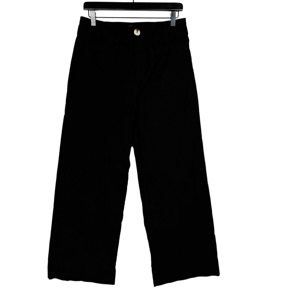Maeve Anthropologie The Colette High Rise Wide Leg Crop Pants Black - 31